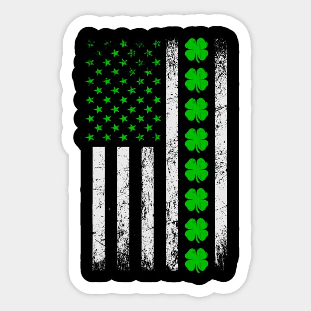 St. Patrick's Day Shamrock Irish American flag | USA gift Sticker by MerchMadness